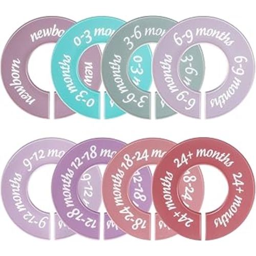 Baby Closet Dividers for Clothes Organizer,8 Pack Baby Size Closet dividers for Newborn to 24 Months,Baby Nursery Organizer & Decor, Clear Labels for Easy Sorting, Fits Most Rods