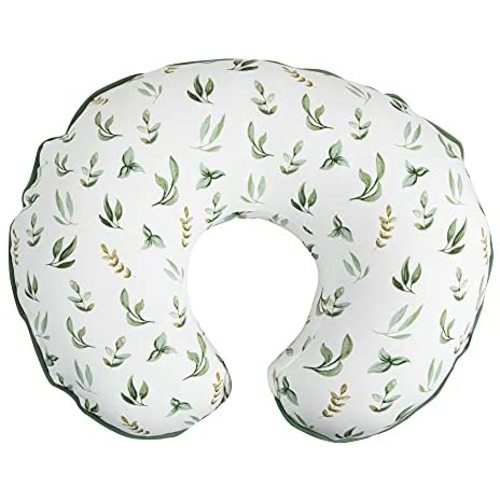 Boppy Organic Fabric Nursing Pillow Cover, Green Little Leaves, Fashionable Two-Sided Design, Fits All Boppy Nursing Pillows & Positioners