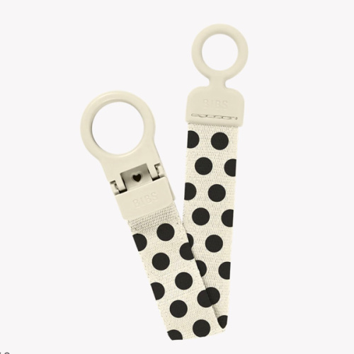 BIBS Pacifier Clip Loop Polka | Ivory/Black | Secure Fit – Bibsworld store US