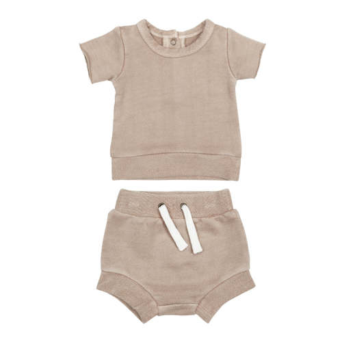 Oatmeal | Organic French Terry Tee & Shorties Set – L'ovedbaby