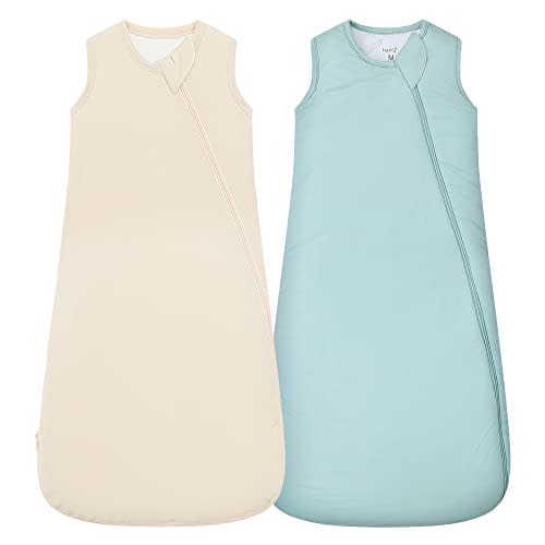 HAPIU Unisex Rayon Made from Bamboo Baby Sleep Sack TOG 1.0, 2-Way Zipper YKK, Wearable Blanket Baby