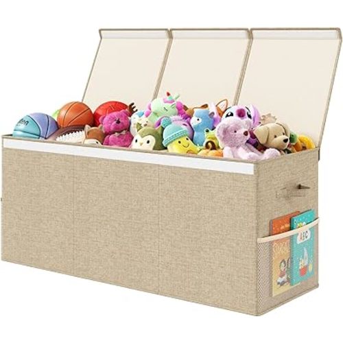Extra Large Toy Box Chest with Lid, Kids Toy Storage Organizer for Boys Girls, Big Toy Bin Basket Extra Large Toy Storage Box for Living Room Playroom Nursery (40" x14" x16")