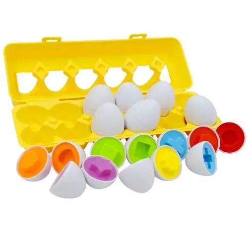 Egg Sensory Toy Colors & Shapes Sorter Puzzle 1 Set Multifunction - TikTok Shop