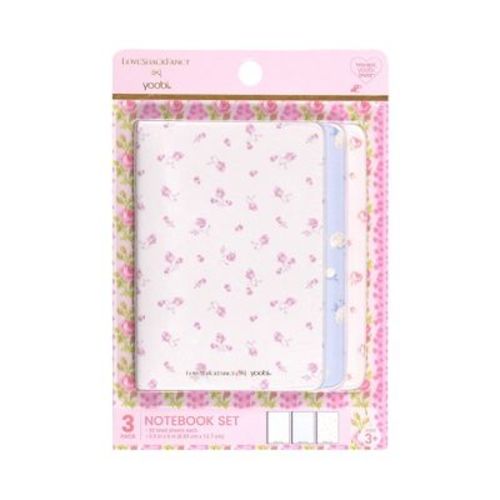 LoveShackFancy x Target - Yoobi Ribbon Rosa, Everblooming Rosette, Blooming Heirloom Ditsy 3pk Mini Journals