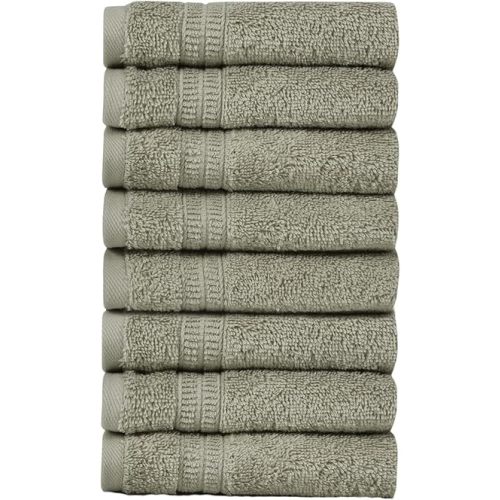 HOMELOVER 8 Pack Washcloths - 100% Organic Cotton, 500 GSM, Hotel & Spa Quality, Soft, Quick Dry, Highly Absorbent Towels for Face & Hand Wash, Shower, Gym & Bathroom Essentials (Space Gray)