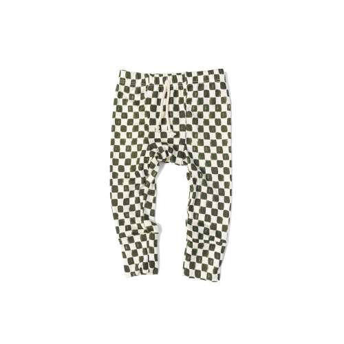 rib knit pant - painted checkerboard