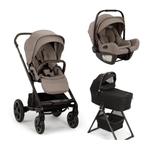 Nuna MIXX Next Stroller & PIPA Aire RX Infant Car Seat & Bassinet + Stand
