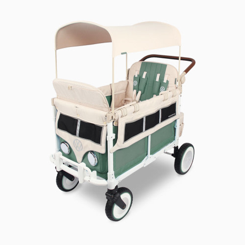 WonderFold Wagon VW Edition Quad Stroller Wagon (4 Seater) - Sage Green