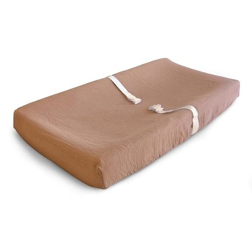 mushie Extra Soft Muslin Fitted Changing Pad Cover (Natural)