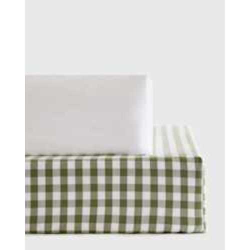 Organic Percale Gingham Crib Sheet 2-Pack in Olive