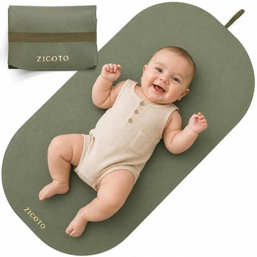 Beautiful Baby Diaper Changing Mat Made of Vegan Leather - Soft and Easy to Wipe Changing Pad for Travel or at Home Use - Lightweight and Foldable Mat that Perfectly Fits Into Any Diaper Bag
