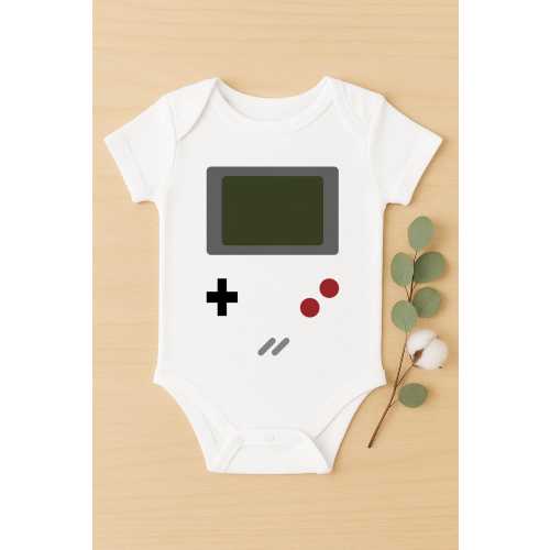 3-6M Retro Game Boy Baby Onesie: Vintage Nintendo-Inspired Gamer Bodysuit for Newborns