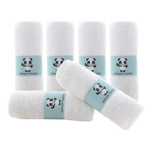 HIPHOP PANDA Baby Washcloths, Rayon Made from Bamboo - 2 Layer Ultra Soft Absorbent Newborn Bath Face Towel - Reusable Baby Wipes for Delicate Skin - White, 6 Pack