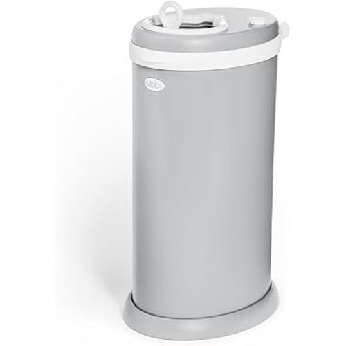 Ubbi Stainless Steel Diaper Pail, Odor Locking, No Special Bag Required, Award-Winning, Registry Must-Have, Gray