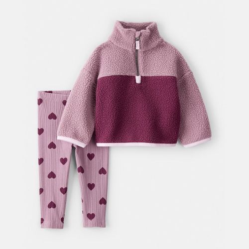 Baby Girl Carter's Sherpa Quarter Zip & Legging Set