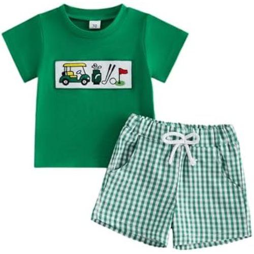 Madjtlqy Toddler Baby Boy Summer Clothes Short Sleeve T Shirt Top Casual Shorts Set Cute Infant Boys Shorts Set