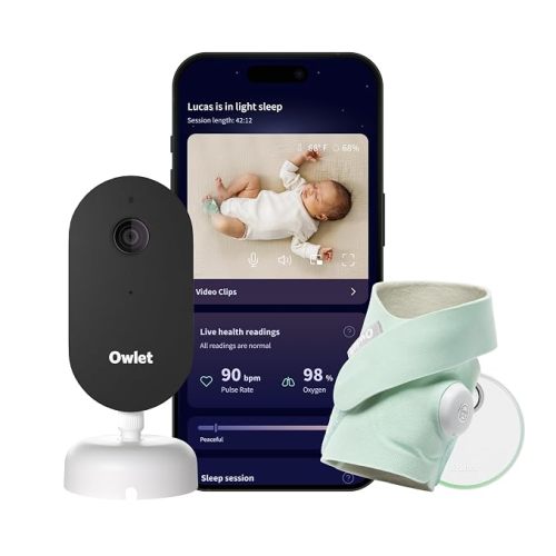 Owlet Dream Duo 3 Smart Baby Monitor System, Dream Sock + 2K HD Camera