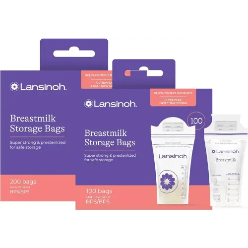Lansinoh Breastmilk Storage Bags, 300 Count, Baby Essentials, Fast Freeze & Thaw Breast Milk Bags for Baby Bottle Feeding, Superior Strength & Stretch, 6 Ounce