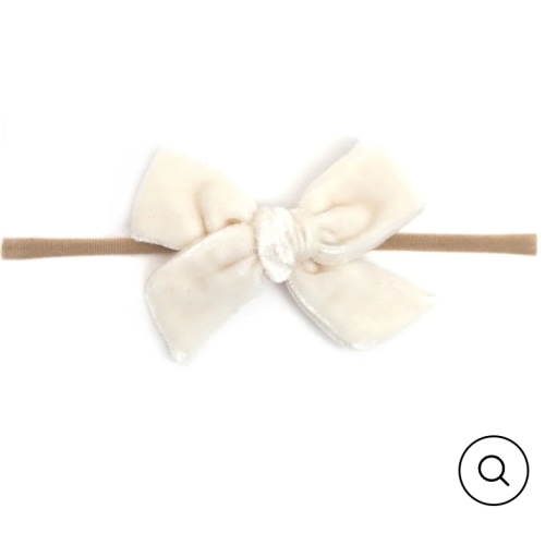 Baby Bow - Ivory Velvet