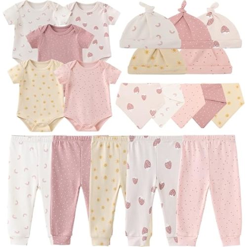 Kiddiezoom Newborn Baby Girl Boy Clothes Baby Outfits Pants Bodysuits Gifts Set Layette Set 0-3 Months