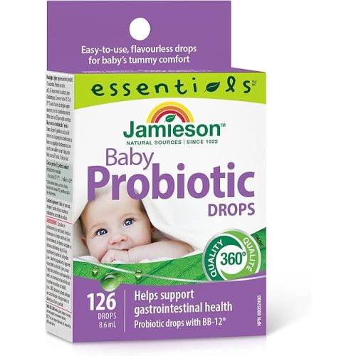 Jamieson Baby Probiotic Drops 1 Billion CFU, Improves Colic Symptoms, Sleep in Infants, 126 Drops