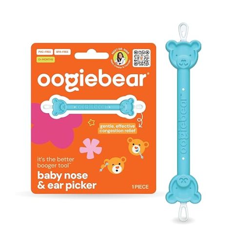 oogiebear Baby Nose Cleaner & Ear Wax Removal Tool - Safe Booger & Earwax Removal for Newborns, Infants, Toddlers - Dual-Ended - Essential Baby Stuff