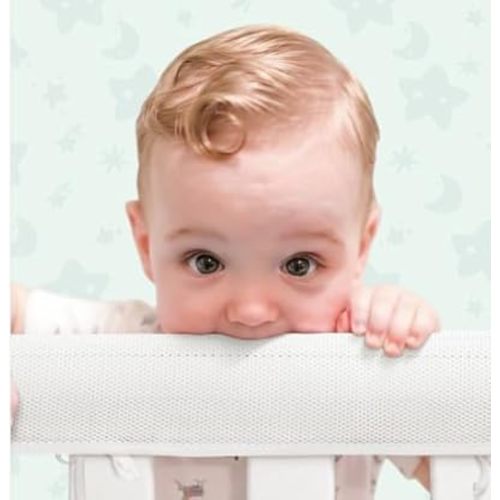 3 in 1 Breathable Crib Rail Covers for Life Size Cribs,White Soft Anti-Collision Strip Corner Covers,Protect Baby Teeth and Save Crib Rails, Rail Edge Protector Strip (4pc-White)