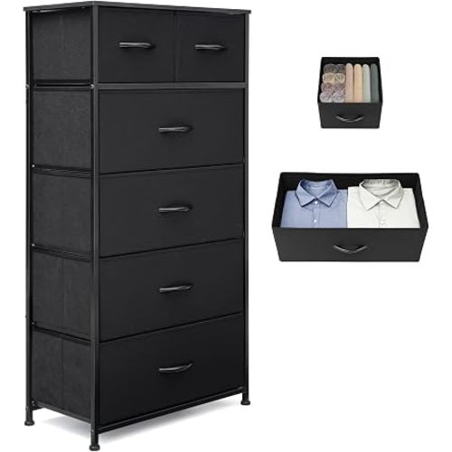 Tall Dresser for Bedroom, Fabric Storage Tower with 6 Drawers