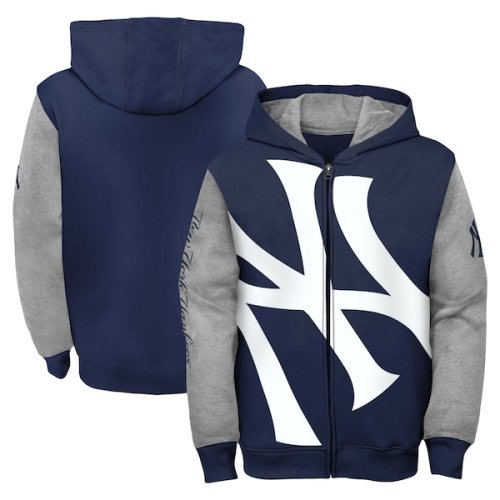 Youth New York Yankees Fanatics Navy/Gray Postcard Full-Zip Hoodie Jacket
