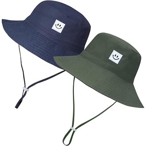 MaxNova Baby Sun Hat Smile Face UPF 50+ Toddler Bucket Hat for Boys Girls 0-7 Years