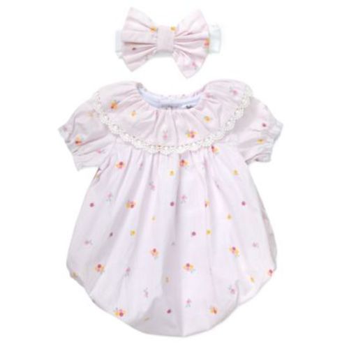 Baby Girls' Ditsy Floral Bubble Romper & Headband, 2-Piece Set