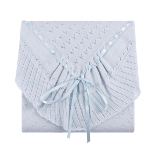 Pointelle Knit Ruffle Blanket | Feltman Brothers