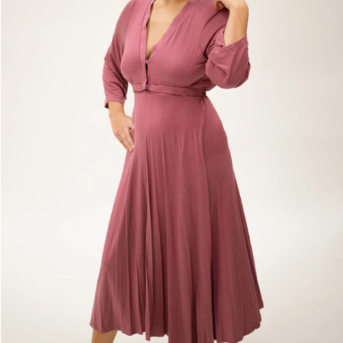 Lila Labor & Postpartum Gown in Dusty Rose