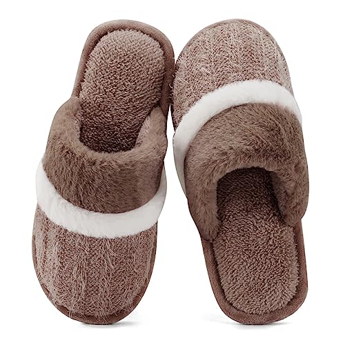 Cozy Slippers for Women Indoor and Outdoor Fuzzy House Shoes with Memory Foam Anti-Skid Sole Gifts for Women Mom Ladies