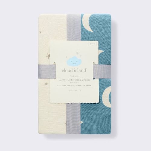 Fitted Jersey Crib Sheet - Moon Stars - 2pk - Cloud Island™