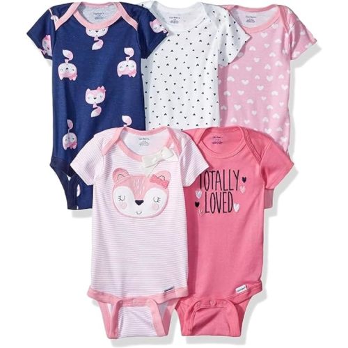 Gerber baby-girls 5-pack Short Sleeve Variety Onesies Bodysuits