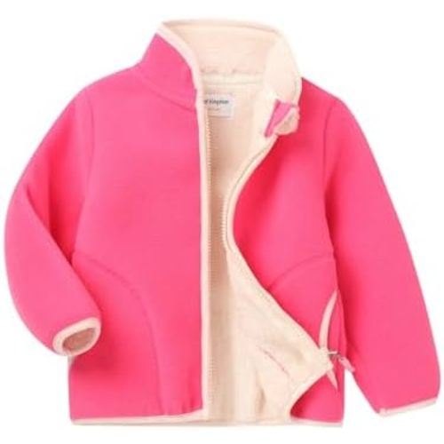 Mud Kingdom Girls Boys Polar Fleece Jacket Fur Lined Stand Collar Unisex Kids Full Zipper