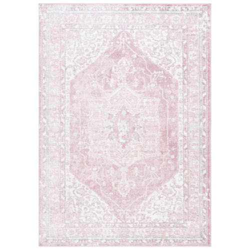 Langley Street® Lowrey Ivory Gray/Pink Rug & Reviews | Wayfair