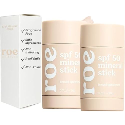 Roe Wellness- Kids Sunscreen Stick For Face & Body Sun Protoction | Reef Safe, Clean Ingredients (SPF 50 Roll-on Stick)