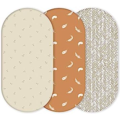 Premium Fitted Baby Bassinet Sheets, Changing Pad Cover and Stroller Sheets, Compatible with 4moms Mamaroo, Chicco Lullago, Graco, Halo and Uppababy, 100% Ultrasoft Cotton, 32x16” - Boho