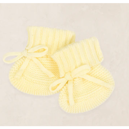 Knit Booties - Butter Yellow