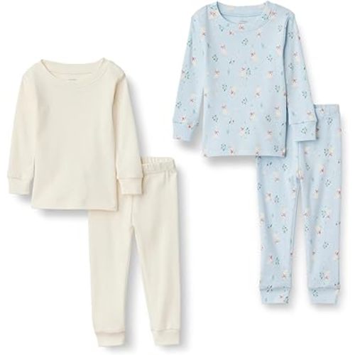 Amazon Essentials x Sofia Grainge Unisex Babies, Toddlers and Kids' Snug-Fit Cotton Pajamas, Pack of 2
