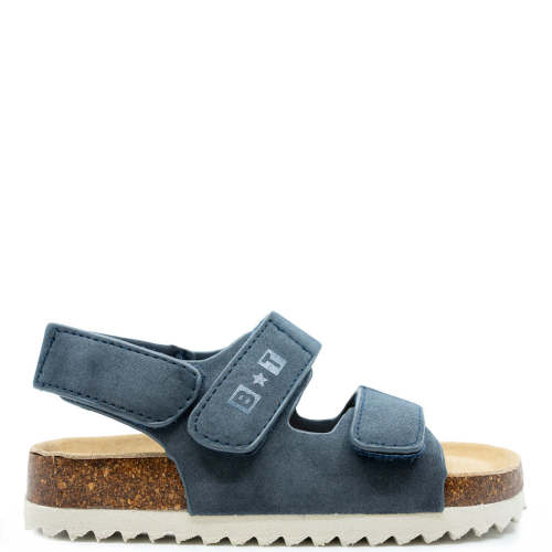 Bonton Navy Nubuck Velcro Sandal - Tassel Children Shoes