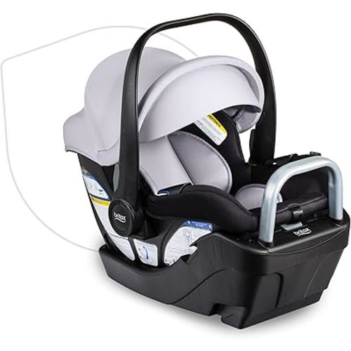 Britax Willow S Infant Car Seat with Alpine Base, ClickTight Technology, Rear Facing Car Seat with RightSize System, Glacier Onyx