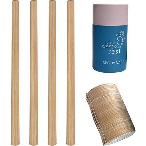 Nibble and Rest Highchair Decorative Leg Wraps, Bamboo Style, Highchair Accessories, Compatible with IKEA Antilop Highchair, Includes 4 Pre-Cut Adhesive Strips