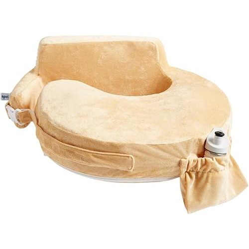 My Brest Friend Super Deluxe Nursing Pillow - Enhanced Comfort & Ergonomic Breastfeeding Pillow for Ultimate Support For Mom & Baby - Adjustable and with Handy Side Pocket, Gold