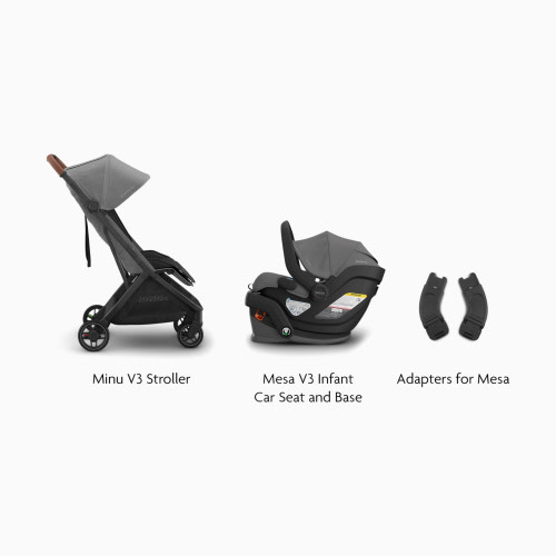 UPPAbaby Minu V3 Stroller, Mesa V3 & Car Seat Adapters - Greyson