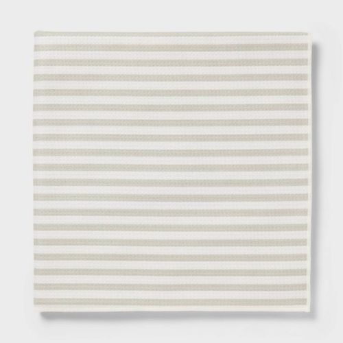 Quick Dry Waffle Striped Oversized Bath Towel Tan - Room Essentials™