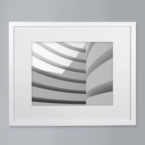 16" x 20" Matted to 11"x 14" Thin Gallery Frame White - Threshold™: Modern Wall Decor, Beveled Acid-Free Mat