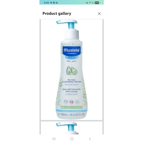Mustela Baby Cleansing Water - No-Rinse Micellar Water - with Natural Avocado & Aloe Vera - for Baby's Face, Body & Diaper - 1 or 2-Pack - Various Sizes